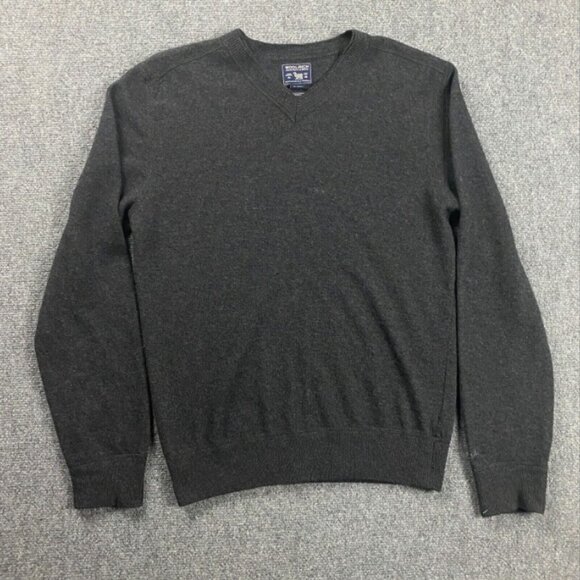 Vintage Woolrich Sweater Adults Medium‎ Gray V-Neck John Rich & Bros Wool Mens - Picture 1 of 12